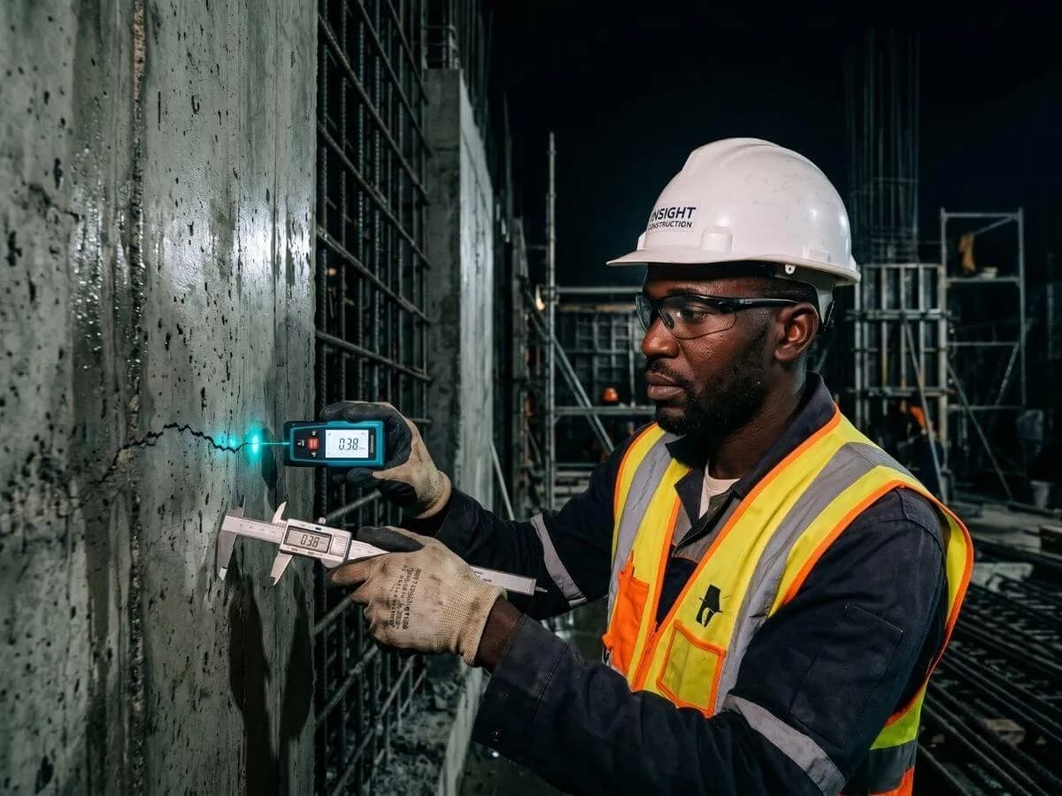 Ingénieur SSIC inspectant une structure béton armé — Contrôle Technique